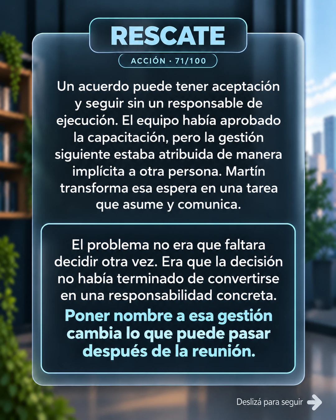 Rescate 71/100 · Asignar la gestión