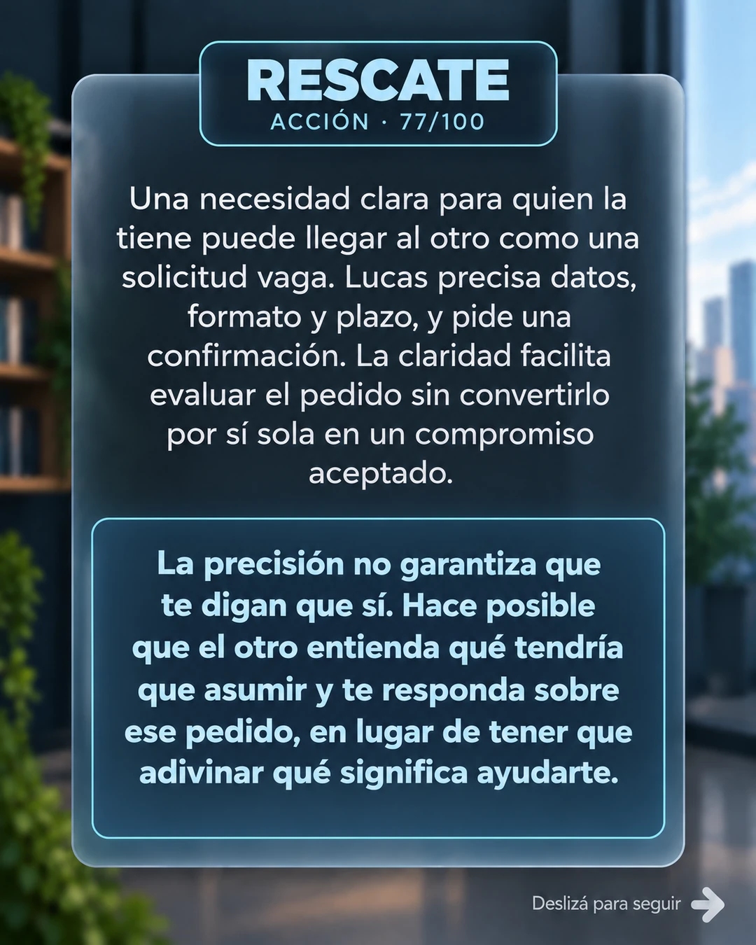 Rescate 77/100 · Precisar el pedido