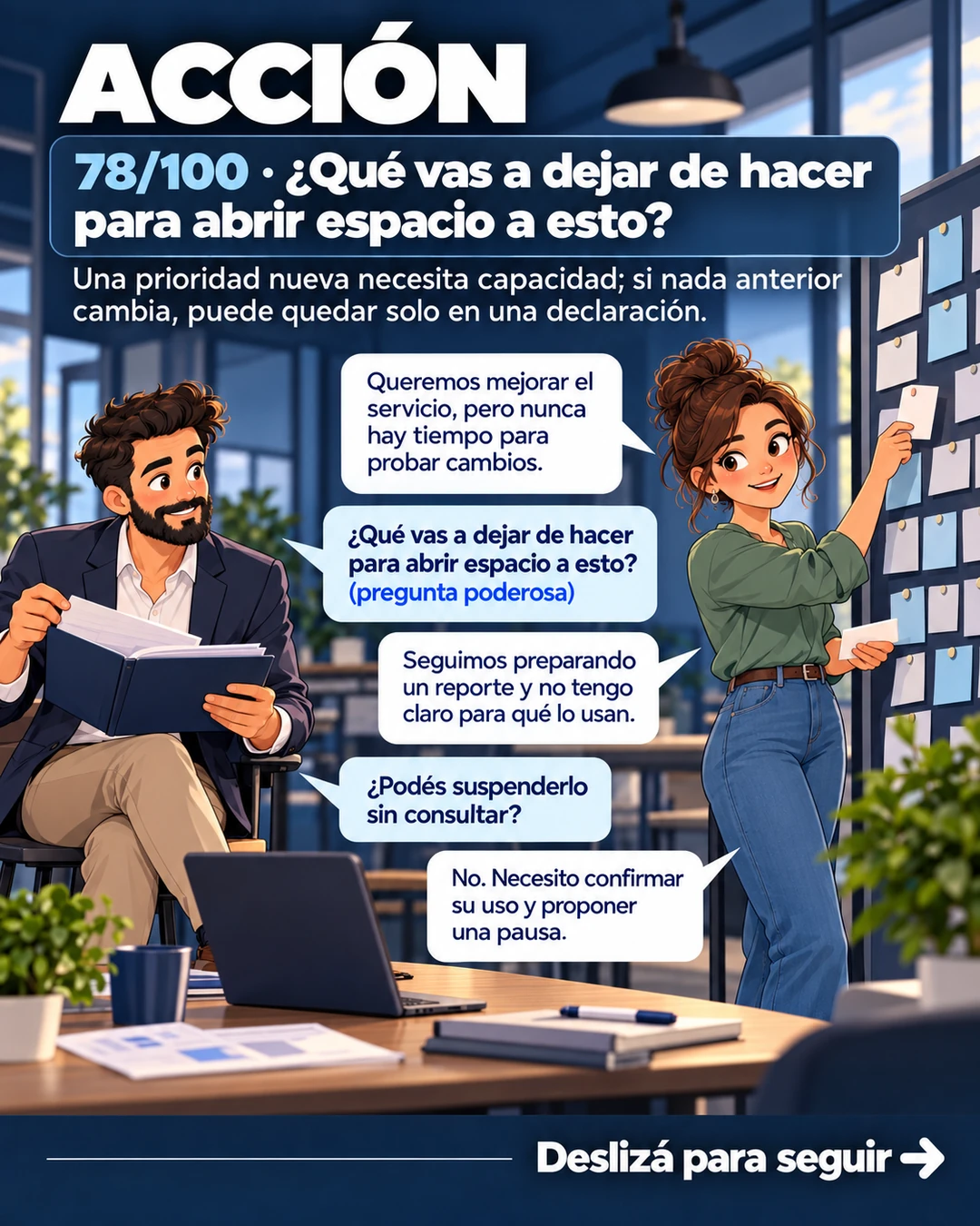 78/100 · ¿Qué vas a dejar de hacer para abrir espacio a esto?