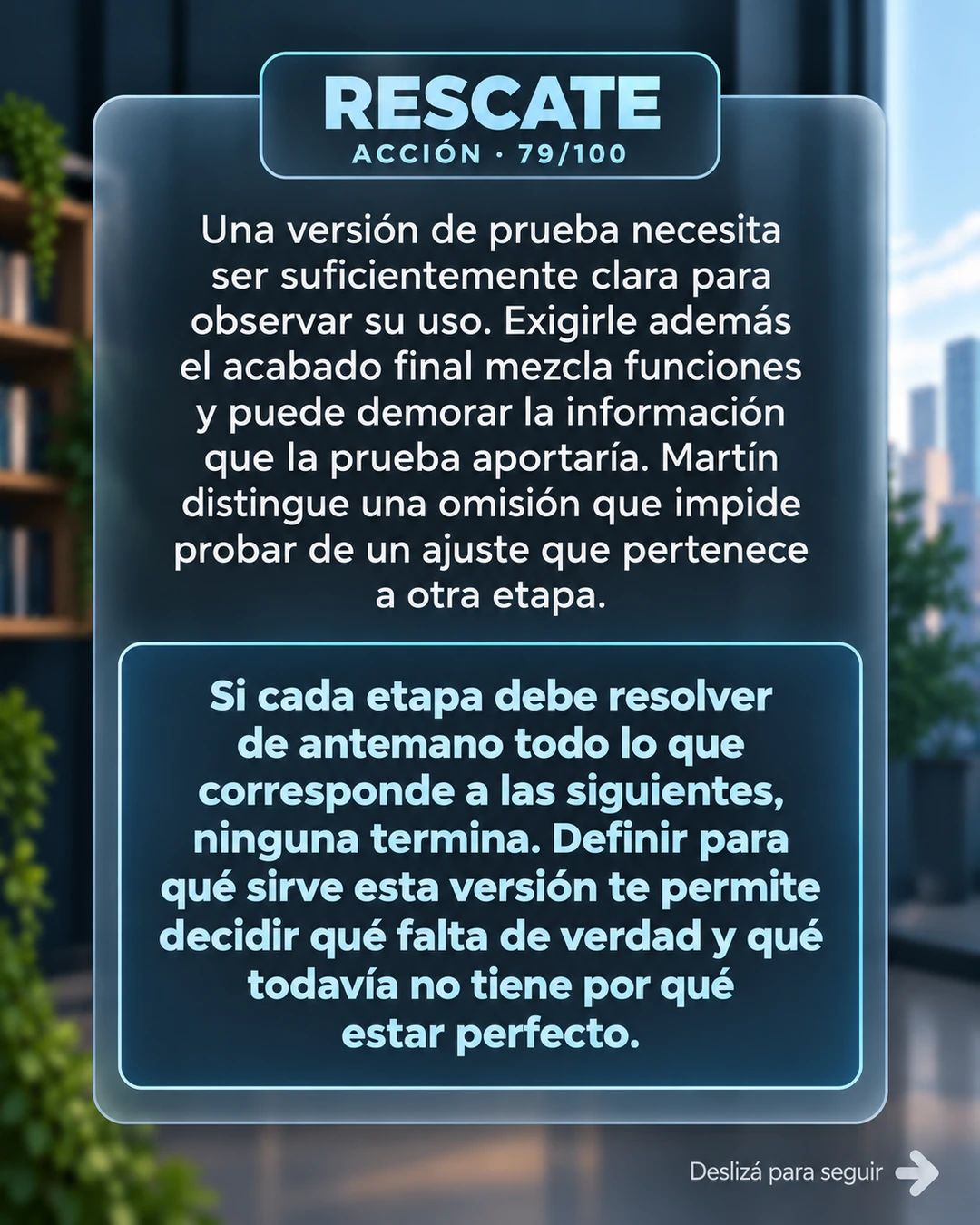 Rescate 79/100 · Cerrar una etapa