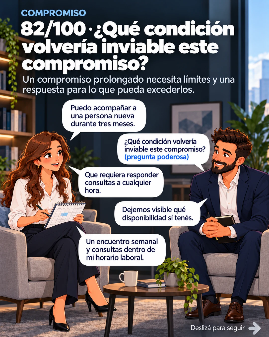 82/100 · ¿Qué condición volvería inviable este compromiso?