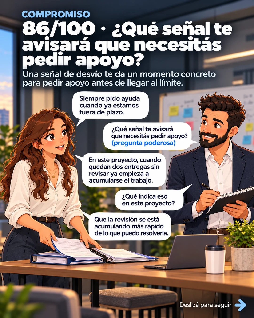 86/100 · ¿Qué señal te avisará que necesitás pedir apoyo?