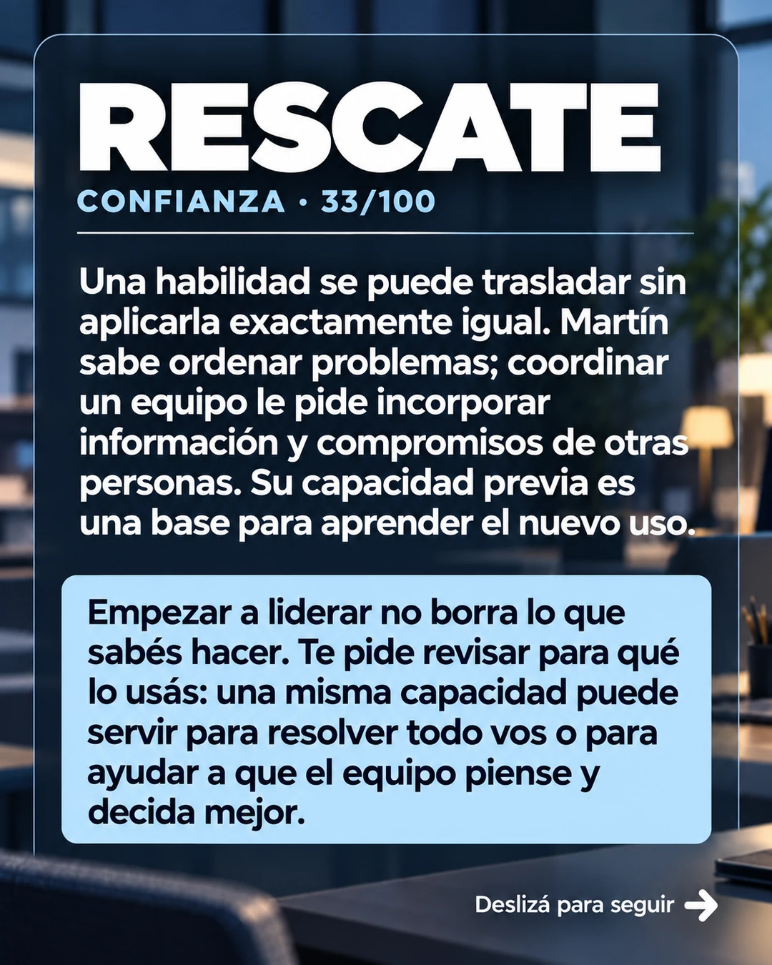 Rescate 33/100 · Trasladar habilidades