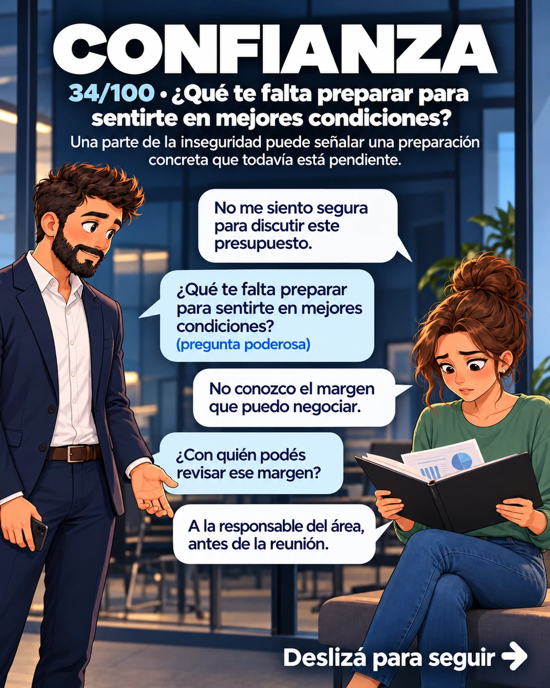 34/100 · ¿Qué te falta preparar para sentirte en mejores condiciones?