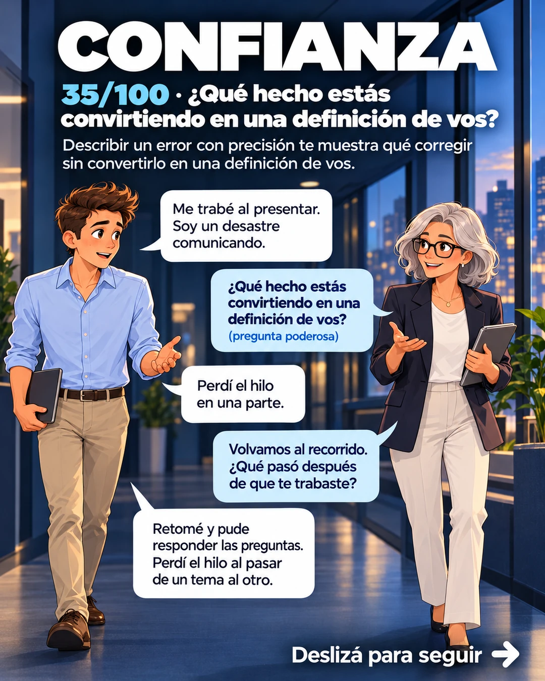 35/100 · ¿Qué hecho estás convirtiendo en una definición de vos?