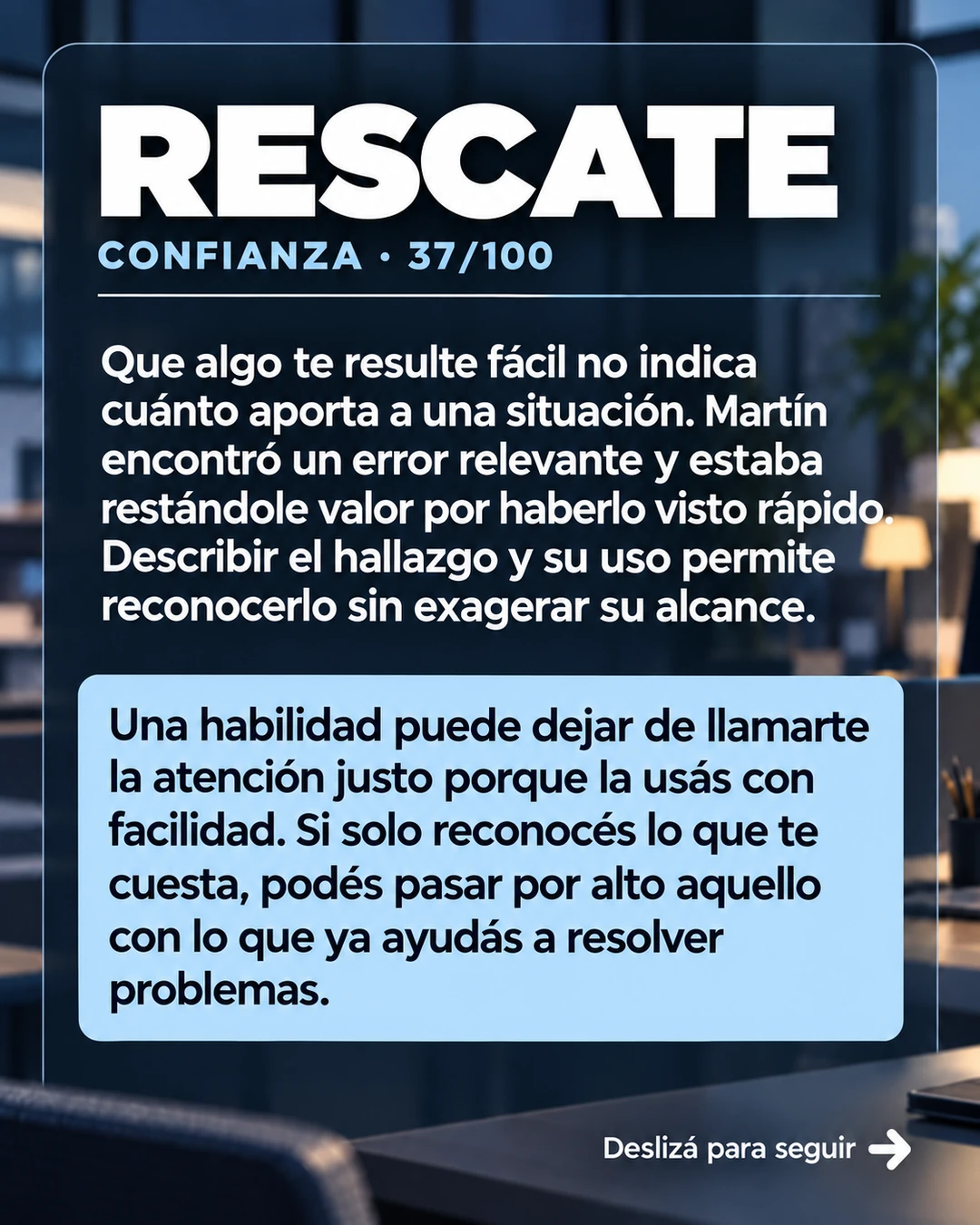 Rescate 37/100 · Reconocer capacidades