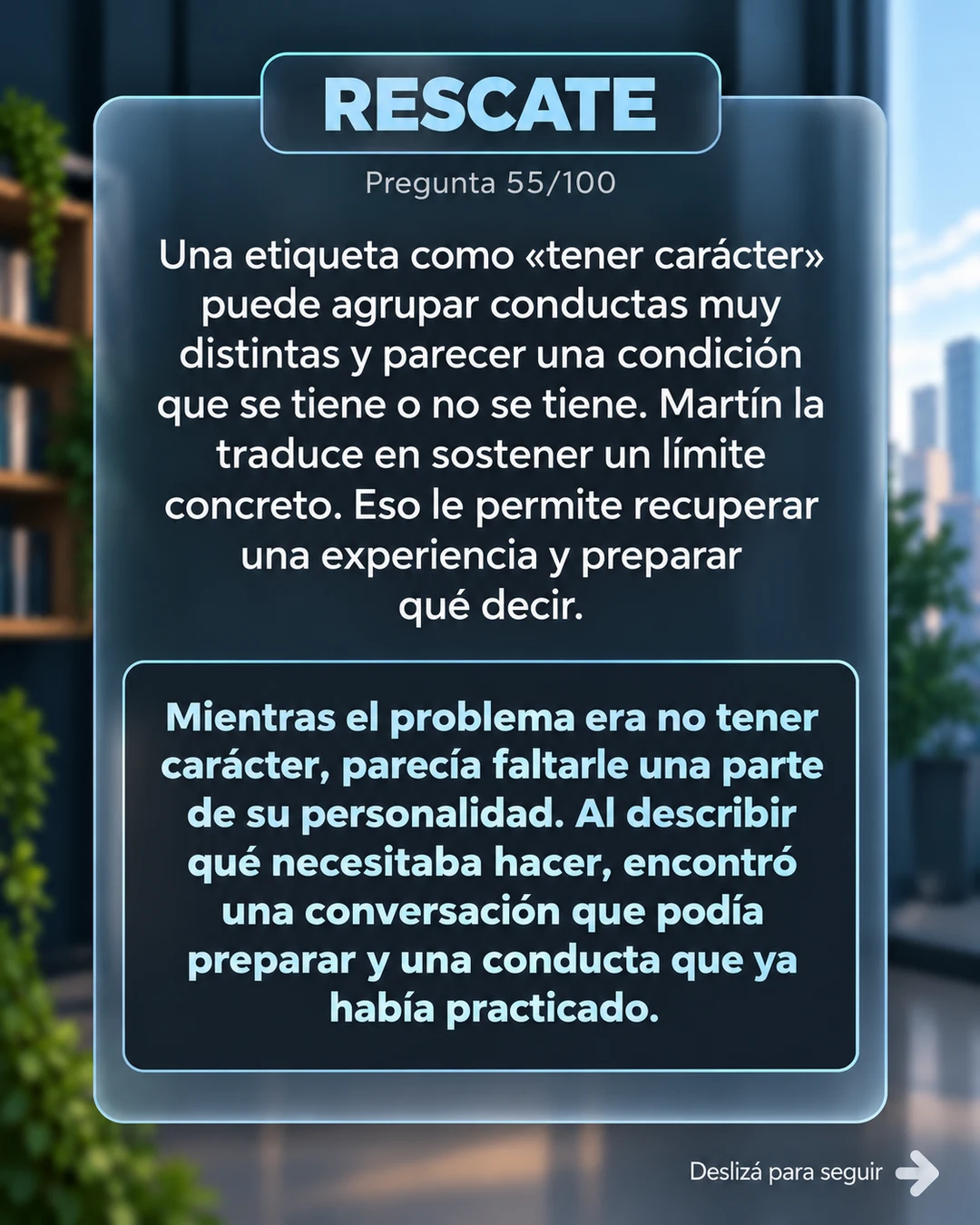 Rescate 55/100: de la etiqueta a la conducta