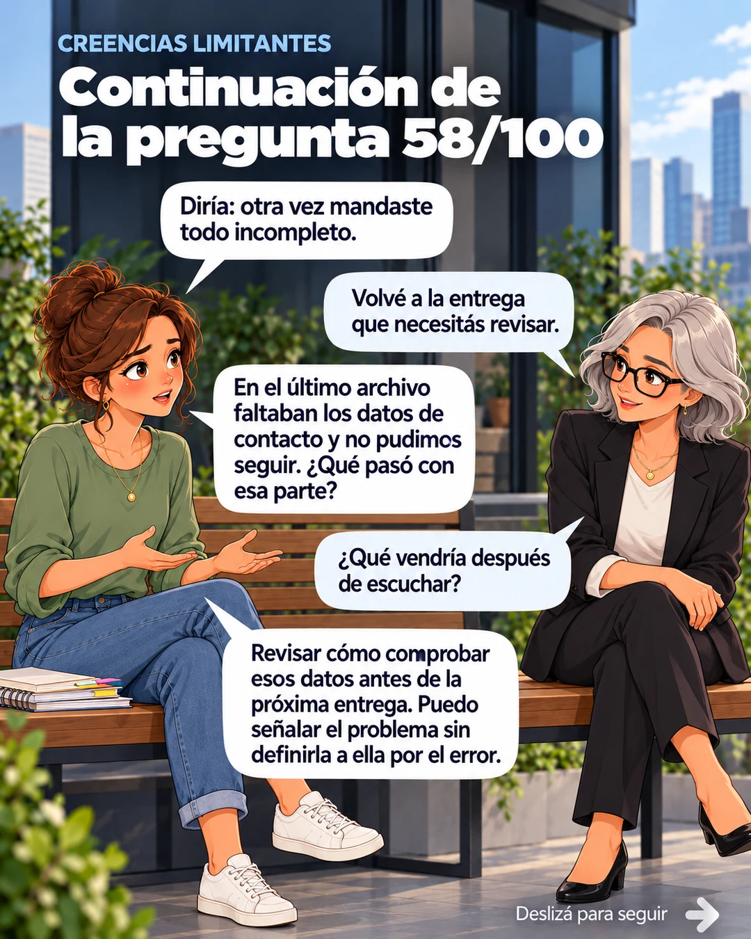 Continuación 58/100: describir el error y escuchar