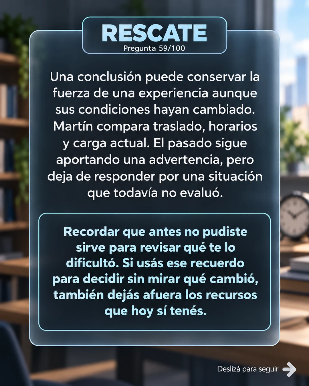 Rescate 59/100: el pasado no responde por el presente