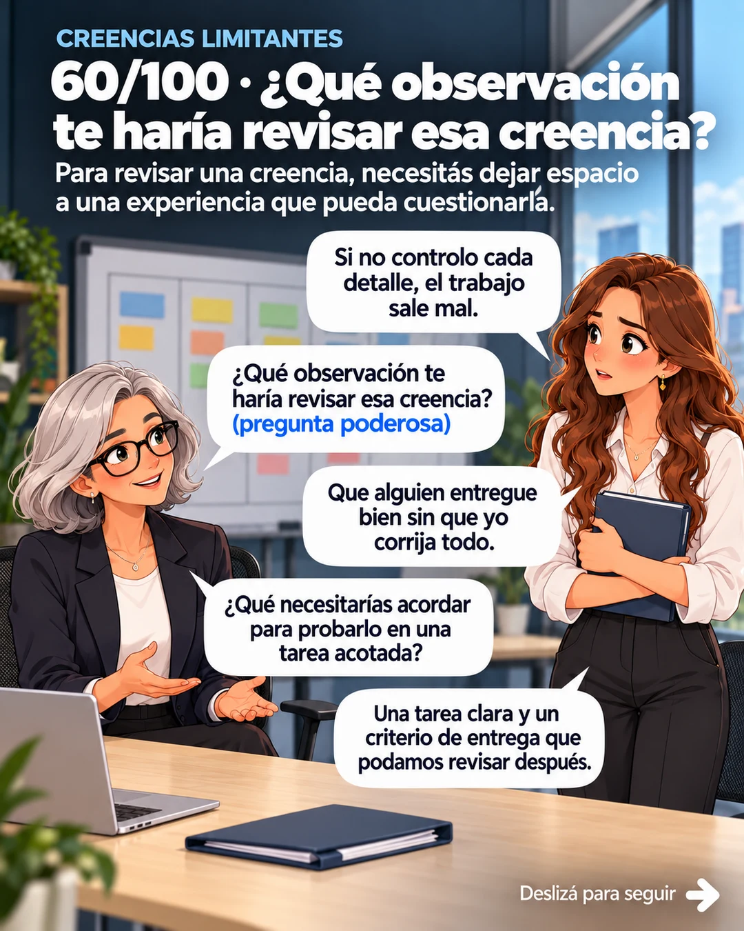 60/100 · ¿Qué observación te haría revisar esa creencia?