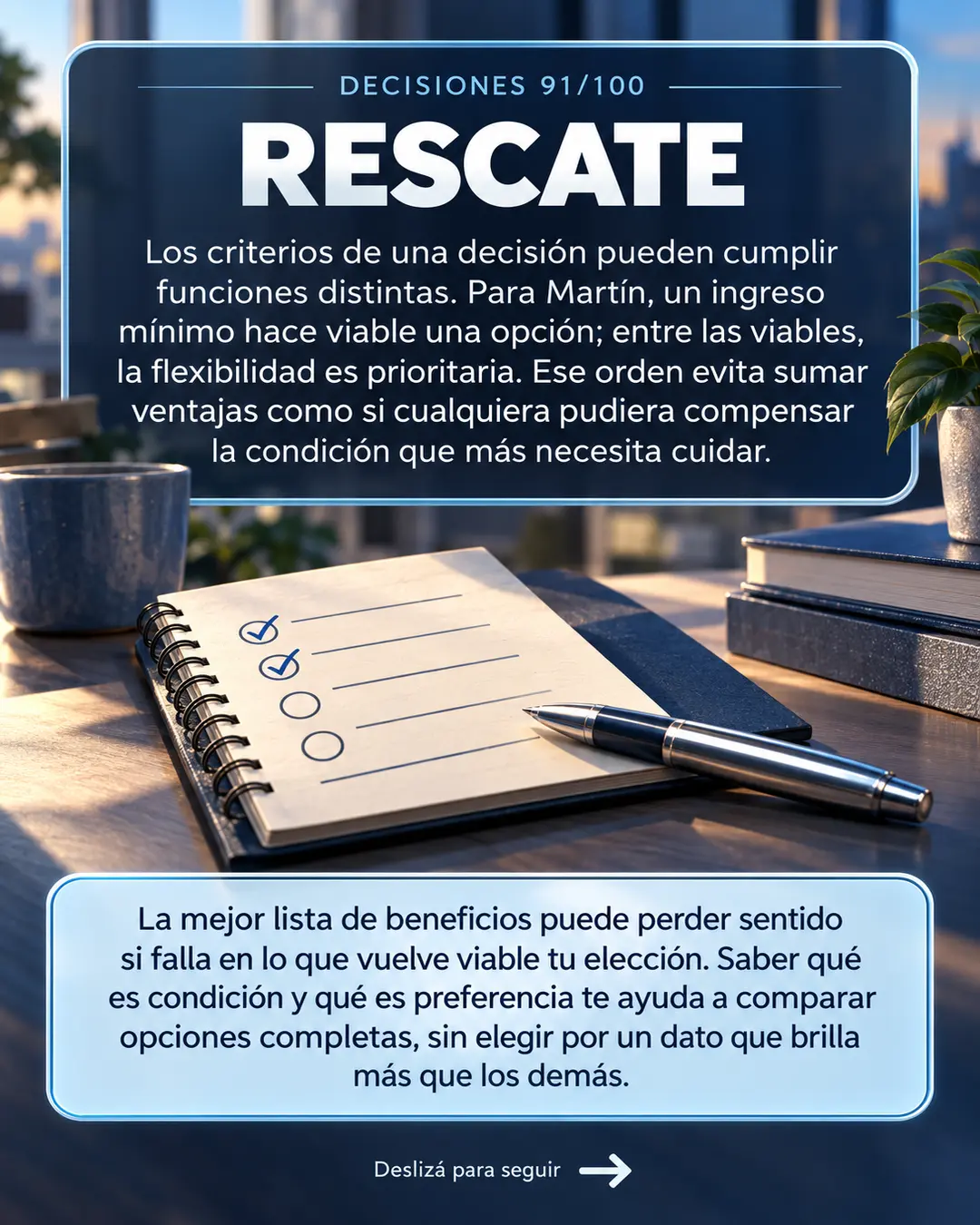 Rescate 91/100: condiciones y preferencias