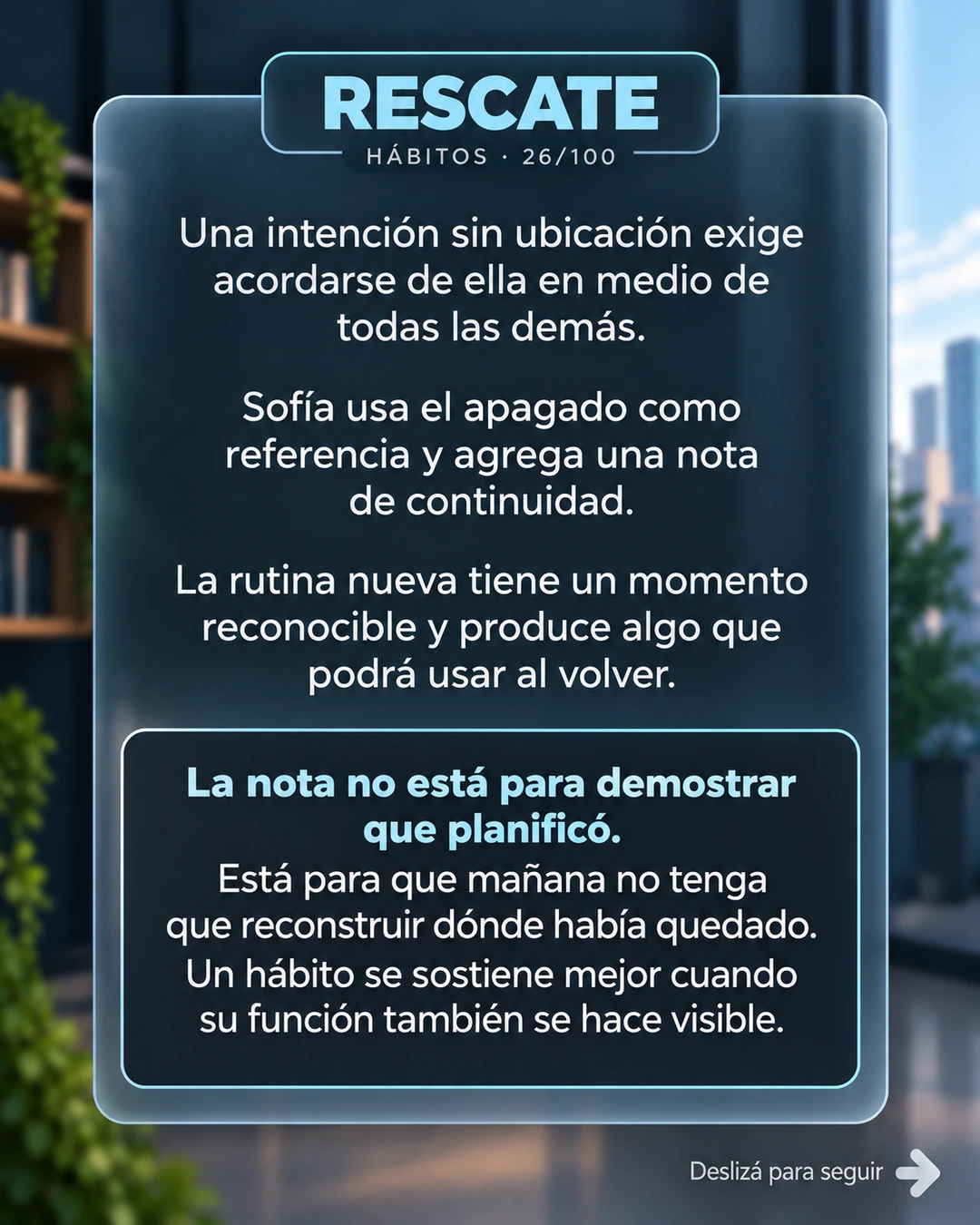26/100 · Rescate: dejar un punto de continuidad