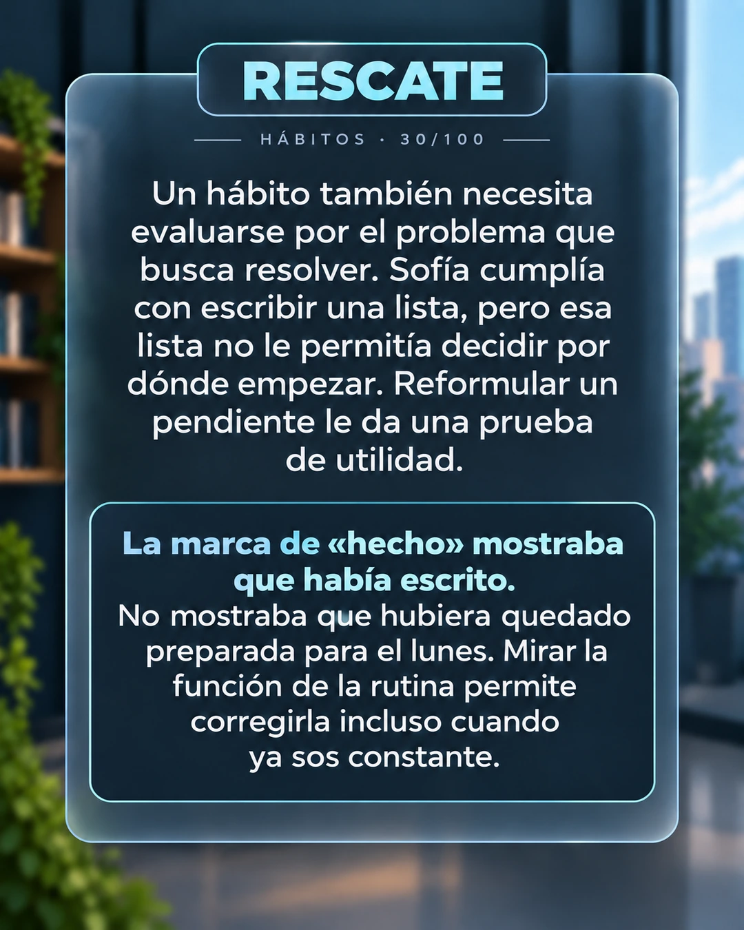 30/100 · Rescate: evaluar la utilidad