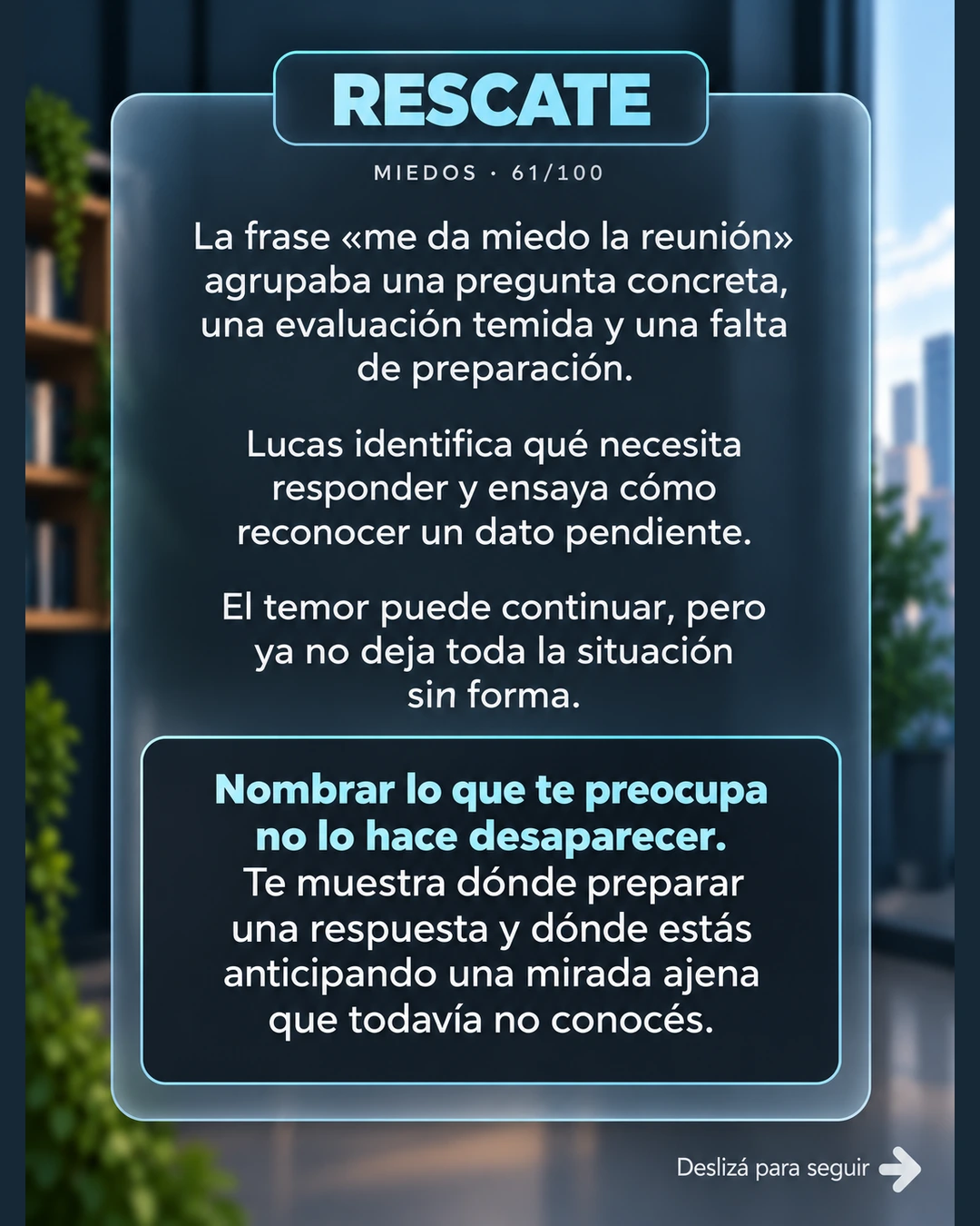 Rescate: Precisar el temor orienta la preparación