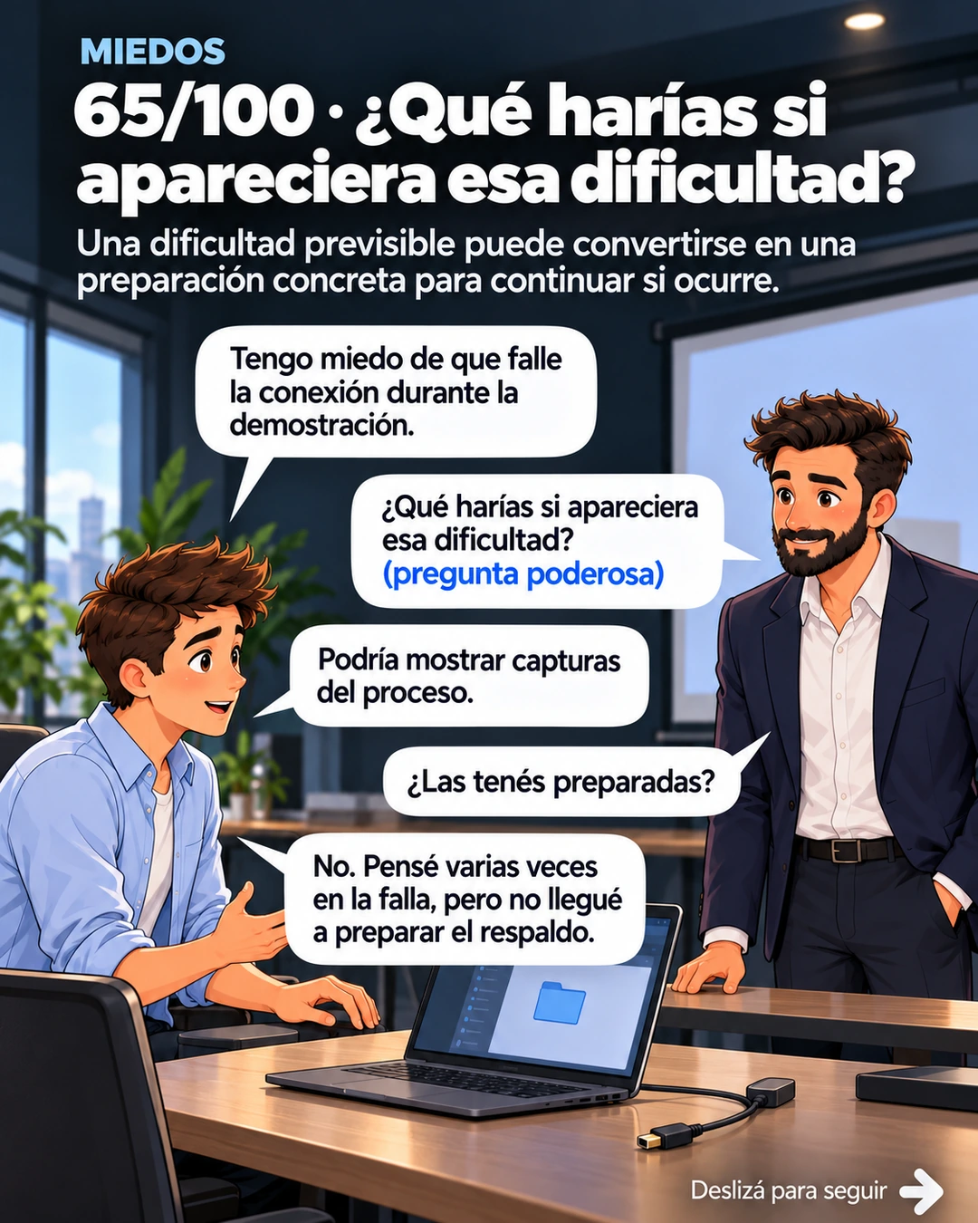 65/100 · ¿Qué harías si apareciera esa dificultad?