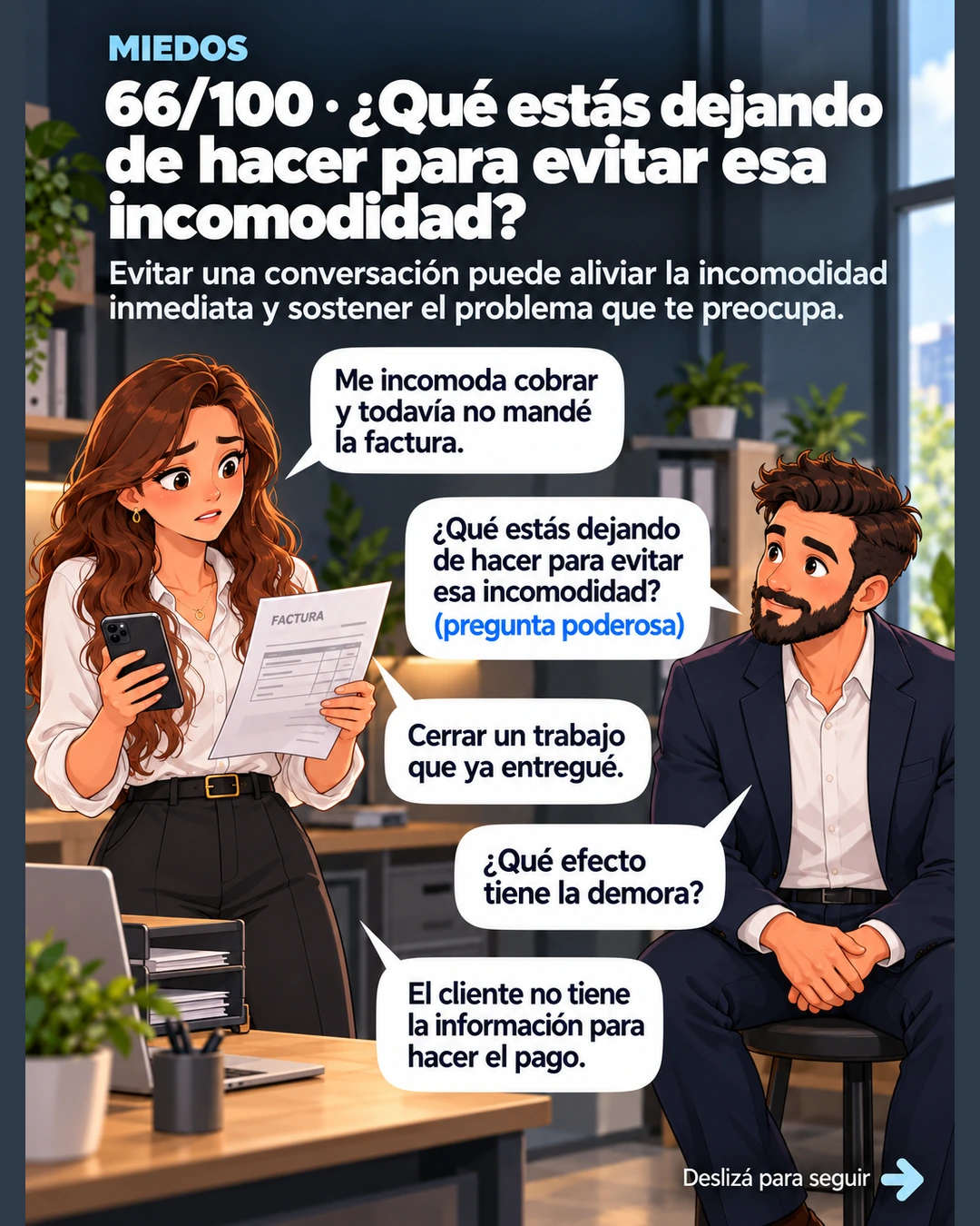 66/100 · ¿Qué estás dejando de hacer para evitar esa incomodidad?