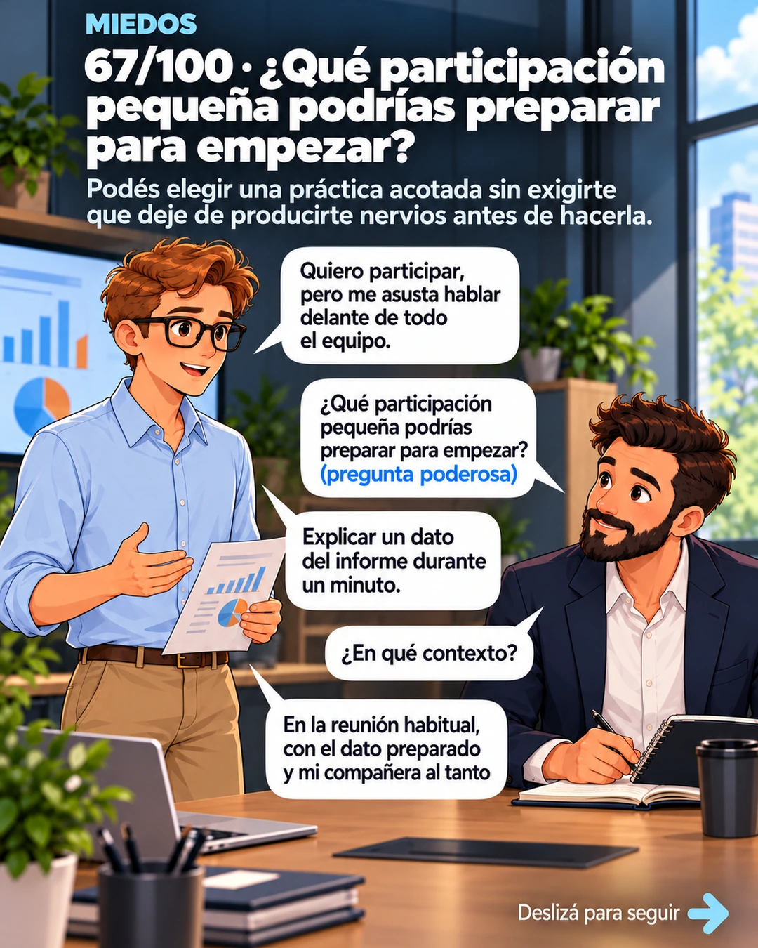 67/100 · ¿Qué participación pequeña podrías preparar para empezar?