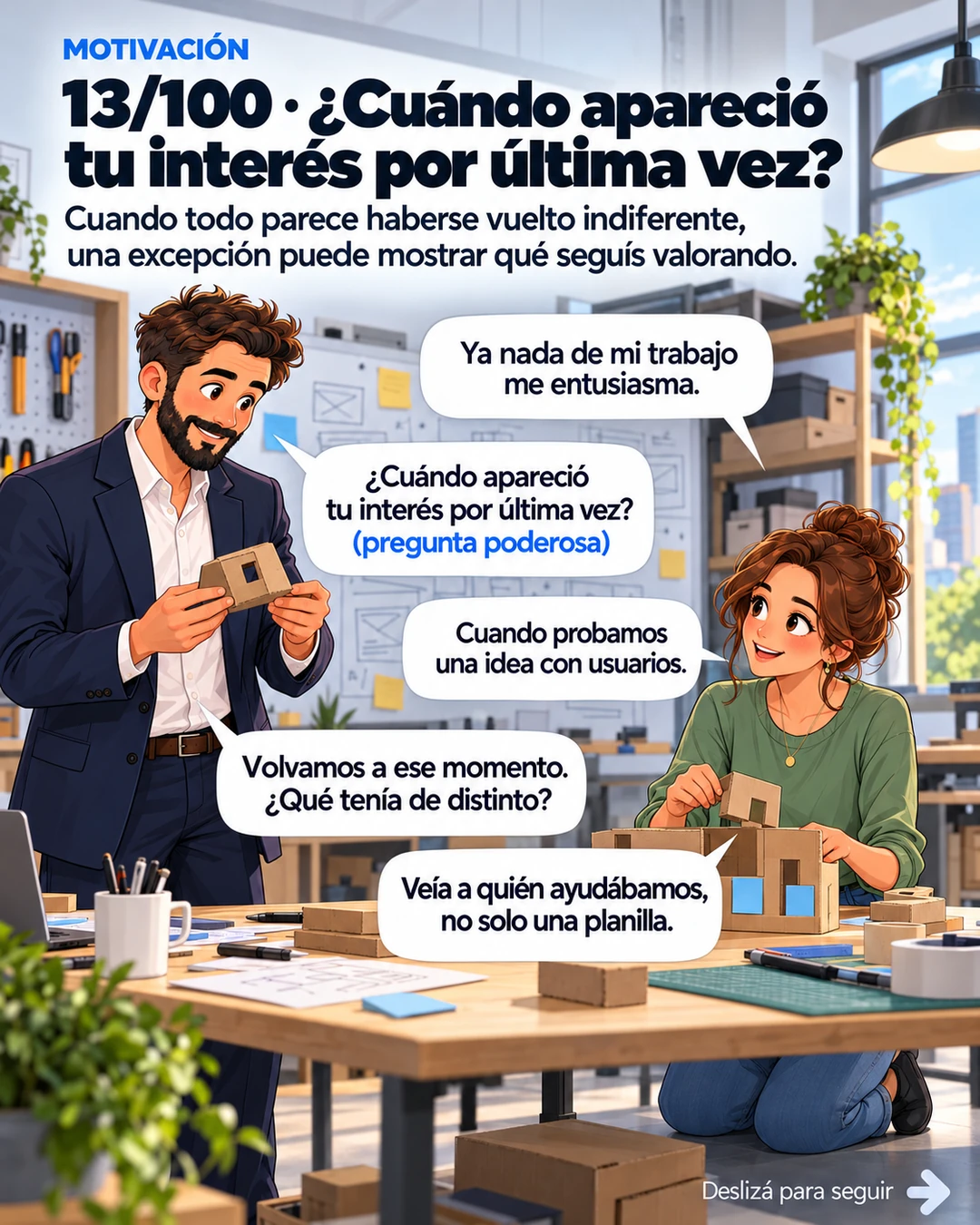 13/100 · ¿Cuándo apareció tu interés por última vez?