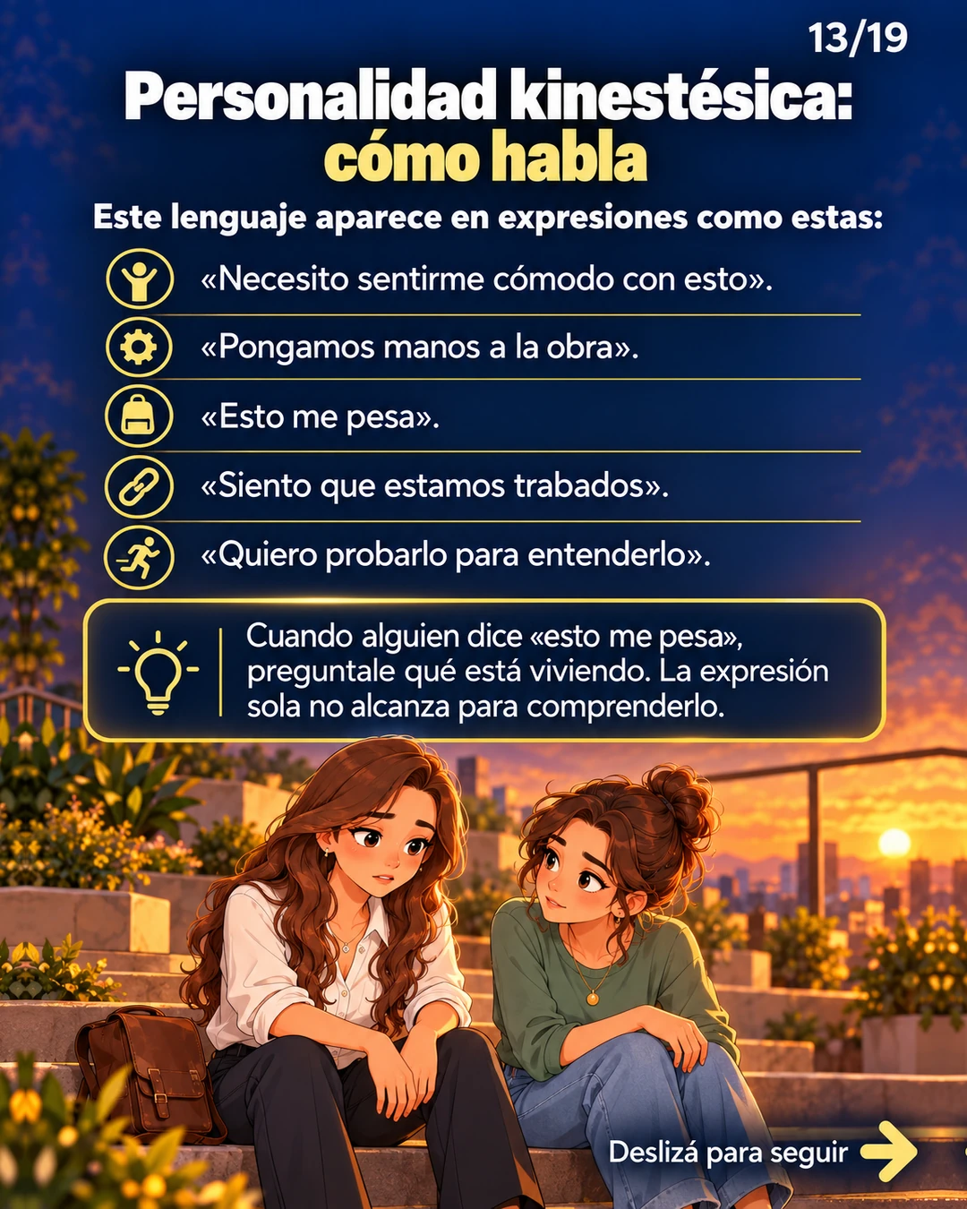 Personalidad kinestésica: cómo habla