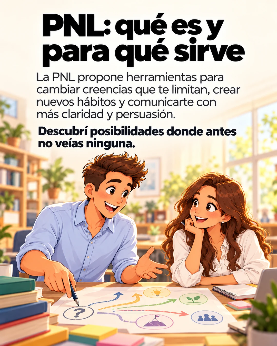 Lucas y Sofía exploran nuevas posibilidades mediante una conversación.